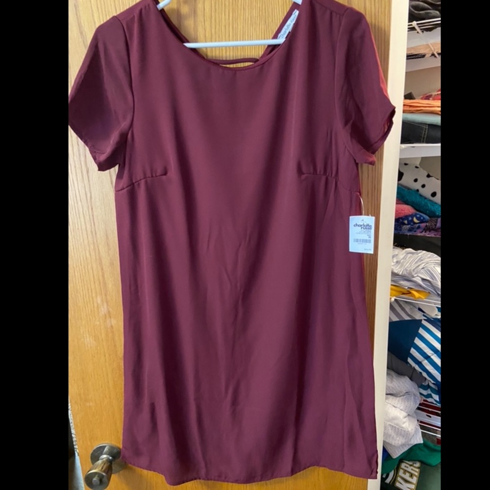 NWT Charlotte Russe mini dress, maroon. Size M